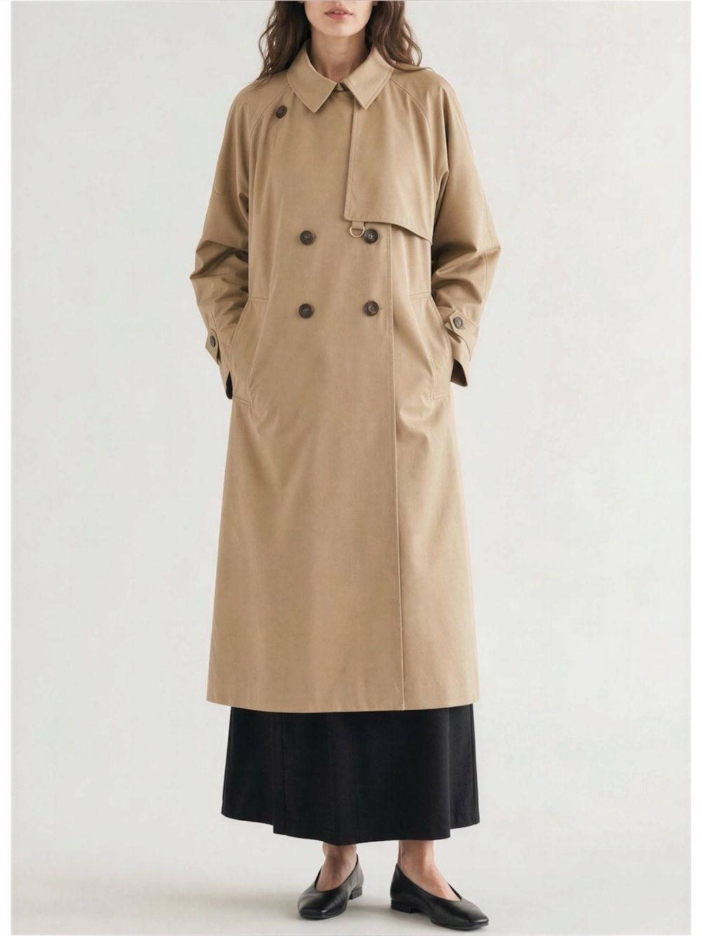 SILK LAUNDRY The Italian Trench Coat, Tan, XL